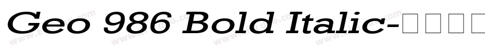 Geo 986 Bold Italic字体转换